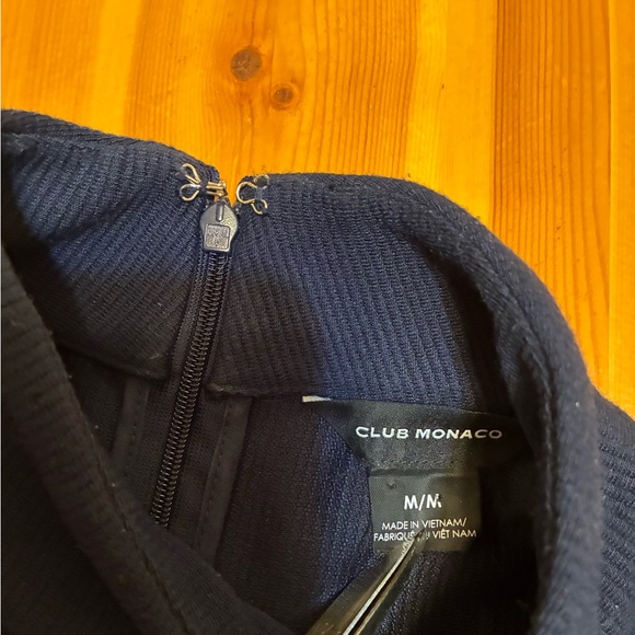 Club Monaco Navy Ribbed Dress with Button Detail - Picture 6 of 10